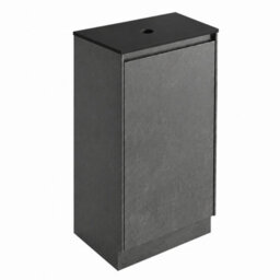 Plum&clay Rigel Concrete Grey Floor Standing Bathroom Vanity Unit With Black Worktop (W)500mm (H)850mm - thumbnail 3
