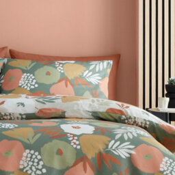 Fusion Yasmin Abstract Floral Green Easycare Duvet Cover Set - thumbnail 2