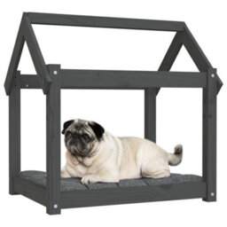 Berkfield Dog Bed Grey 71X55X70 Cm Solid Wood Pine - thumbnail 4