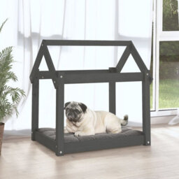 Berkfield Dog Bed Grey 71X55X70 Cm Solid Wood Pine - thumbnail 3