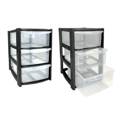 3 Drawer Mini Plastic Tower Storage Compact, Stylish & Functional Organizer For Desktop, Home, Office, Or School - image 1