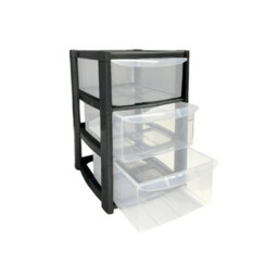 3 Drawer Mini Plastic Tower Storage Compact, Stylish & Functional Organizer For Desktop, Home, Office, Or School - thumbnail 3