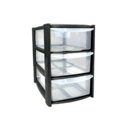 3 Drawer Mini Plastic Tower Storage Compact, Stylish & Functional Organizer For Desktop, Home, Office, Or School - thumbnail 2