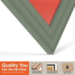 "AK Frames 25X17"" Green Classic Vinyl Record Frame With Poppy Red Mount For 12 Inch Lp Cover & Disc - Overlapped Design" - thumbnail 3