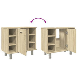 Berkfield Bathroom Cabinet Sonoma Oak 60X32X53.5 Cm Engineered Wood - thumbnail 9