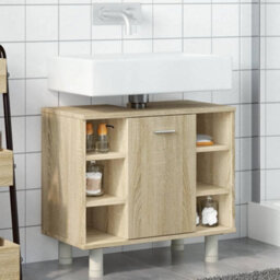 Berkfield Bathroom Cabinet Sonoma Oak 60X32X53.5 Cm Engineered Wood - thumbnail 4
