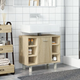 Berkfield Bathroom Cabinet Sonoma Oak 60X32X53.5 Cm Engineered Wood - thumbnail 3