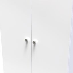 Yarmouth Ready Assembled Modern Matt White Tall Double Wardrobe (H)1960mm (W)740mm (D)520mm - thumbnail 2
