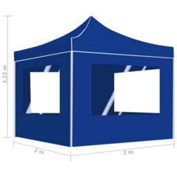 Berkfield Professional Folding Party Tent With Walls Aluminium 2X2 M Blue - thumbnail 9