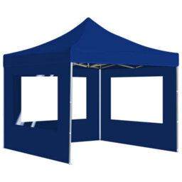 Berkfield Professional Folding Party Tent With Walls Aluminium 2X2 M Blue - thumbnail 5