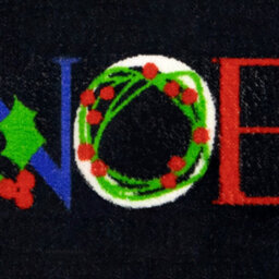 Jvl Festive Christmas Machine Washable Indoor Doormat, 40X57Cm, Noel, Black - thumbnail 3
