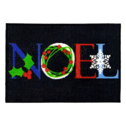 Jvl Festive Christmas Machine Washable Indoor Doormat, 40X57Cm, Noel, Black