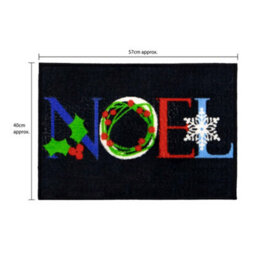 Jvl Festive Christmas Machine Washable Indoor Doormat, 40X57Cm, Noel, Black - thumbnail 6