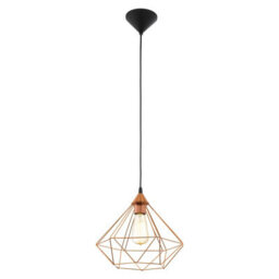 Stylish Copper Wire Cage Pendant Light With E27 Bulb Socket For Hallways - thumbnail 1