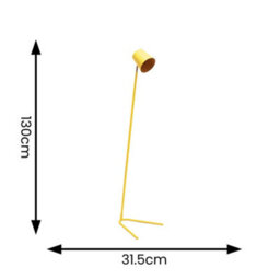 Valuelights Lark Mustard Yellow Metal Task Slimline Floor Lamp - thumbnail 6