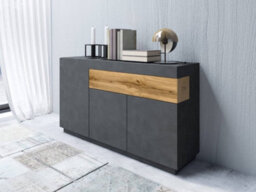 Arte Silke 43 Sideboard Cabinet In Matera And Wotan Oak - Modern Elegance With Spacious Storage - W1500mm X H850mm X D400mm - thumbnail 3