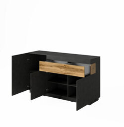 Arte Silke 43 Sideboard Cabinet In Matera And Wotan Oak - Modern Elegance With Spacious Storage - W1500mm X H850mm X D400mm - thumbnail 2
