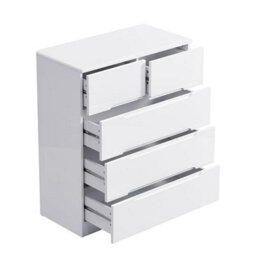 Furniture in Fashion Manhattan High Gloss Chest Of 5 Drawers In White - thumbnail 5