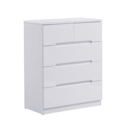Furniture in Fashion Manhattan High Gloss Chest Of 5 Drawers In White - thumbnail 4