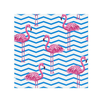 Benjamin Tate Design Flamingo & Blue Geometric Lines Splash Back Designer Style - image 1