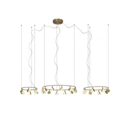 Luminosa Lighting Luminosa Shell 12+8+4 Light Pendant, Round, 120W Led, 3000K, 6360Lm, Gold, 3Yrs Warranty - image 1