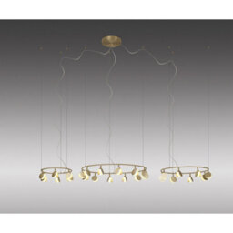 Luminosa Lighting Luminosa Shell 12+8+4 Light Pendant, Round, 120W Led, 3000K, 6360Lm, Gold, 3Yrs Warranty - thumbnail 2