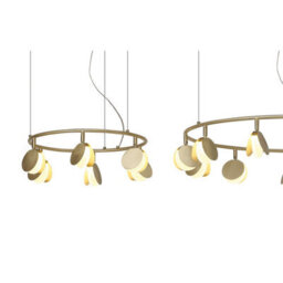 Luminosa Lighting Luminosa Shell 12+8+4 Light Pendant, Round, 120W Led, 3000K, 6360Lm, Gold, 3Yrs Warranty - thumbnail 4