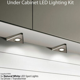 Brushed Nickel Triangle Under Cabinet Kitchen Light And Driver Kit With Natural White Led - thumbnail 2