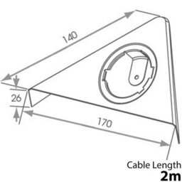 Brushed Nickel Triangle Under Cabinet Kitchen Light And Driver Kit With Natural White Led - thumbnail 4