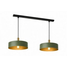 Luminosa Lighting Luminosa Haki Bar Pendant Ceiling Light Green, Gold 2X E27 - thumbnail 1