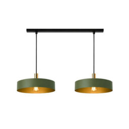 Luminosa Lighting Luminosa Haki Bar Pendant Ceiling Light Green, Gold 2X E27 - thumbnail 3