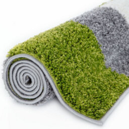 The Rugs Green Grey And Ivory Soft Checkerboard Design Fluffy Shaggy Rugs And Runners High Pile Living Room Kitchen Hallway 381 - thumbnail 5