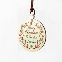 Red Ocean Merry Christmas To The Best Teacher Hanging Bauble Tree Decoration Thank You - thumbnail 6