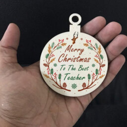 Red Ocean Merry Christmas To The Best Teacher Hanging Bauble Tree Decoration Thank You - thumbnail 5