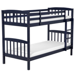 Beliani Bunk Bed Wood Revin 90 X 200 Cm (Eu Single) Navy Blue - thumbnail 1
