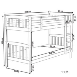 Beliani Bunk Bed Wood Revin 90 X 200 Cm (Eu Single) Navy Blue - thumbnail 3