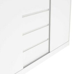 Wyld Haus Budapest White Wooden Wardrobe, 3 Doors 3 Drawers - thumbnail 7