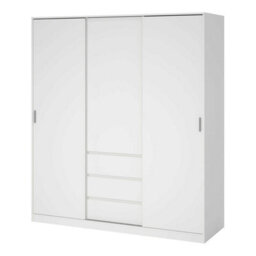 Wyld Haus Budapest White Wooden Wardrobe, 3 Doors 3 Drawers - thumbnail 4