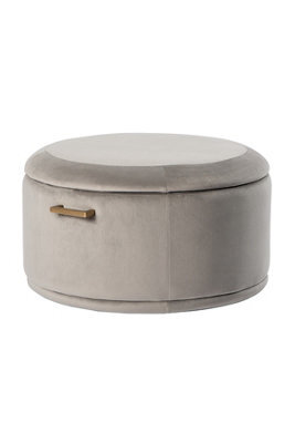 my furniture Aria Storage Ottoman - Dove Grey - Brass/silver - image 1