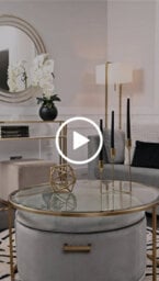 my furniture Aria Storage Ottoman - Dove Grey - Brass/silver - thumbnail 2
