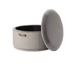 my furniture Aria Storage Ottoman - Dove Grey - Brass/silver - thumbnail 3