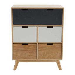 Orsina Compact Design Five Drawer Chest, Modern Design Chest Of Drawers For Livingroom, Minimalist Storage Chest - thumbnail 1