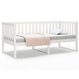 Berkfield Day Bed Without Mattress White 90X190 Cm Single Solid Wood Pine - thumbnail 2