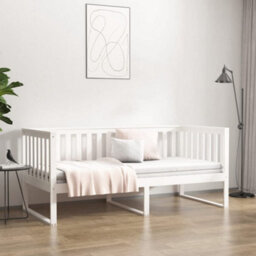 Berkfield Day Bed Without Mattress White 90X190 Cm Single Solid Wood Pine - thumbnail 4