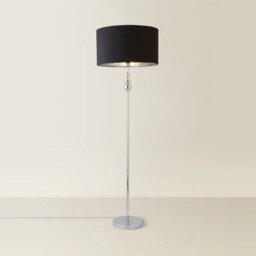 Valuelights Marissa Chrome Stacked Ball Floor Lamp With Black With Chrome Inner Lamp Shade - thumbnail 6