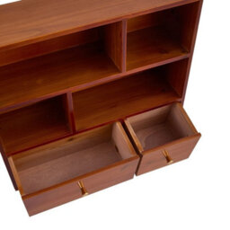Rustic 2 Drawers Cup Organiser Kitchen Mug Rack Storage - thumbnail 4