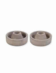 Garden Trading Set Of 2 Cement Candle Holder Traditional Decorative Dining Table Centre Piece Mantlepiece Decoration For Tall Candlesticks - thumbnail 2