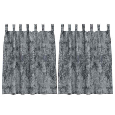 Berkfield Classic Curtain With Curtains 2 Pcs Silver Grey 140 X 140 Cm Velvet