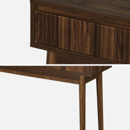 Sweeek - 100Cm Console Table With Grooved Wooden Detail Linear Dark Wood Colour 100X30X75 Cm - thumbnail 5
