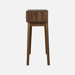 Sweeek - 100Cm Console Table With Grooved Wooden Detail Linear Dark Wood Colour 100X30X75 Cm - thumbnail 4